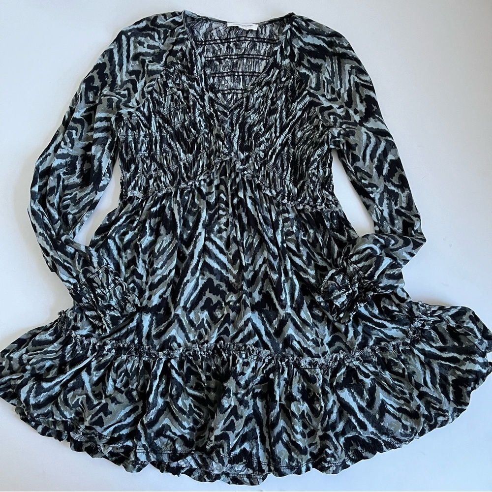 Beachlunchlounge Talia Black Glow Empire Waist Tunic Top XS